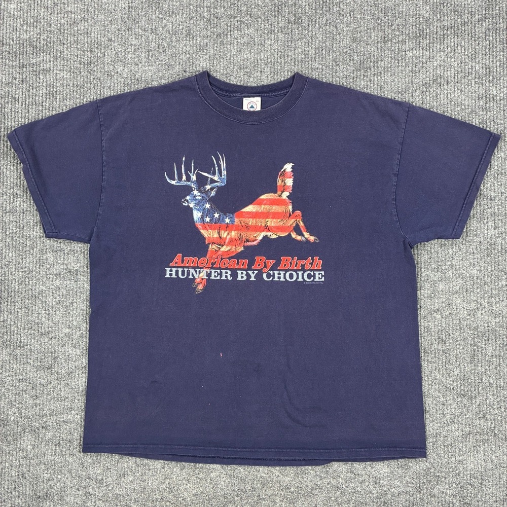 Vintage Hunter By Choice Deer Graphic T Shirt Mens 2XL Delta Magnum Weight USA